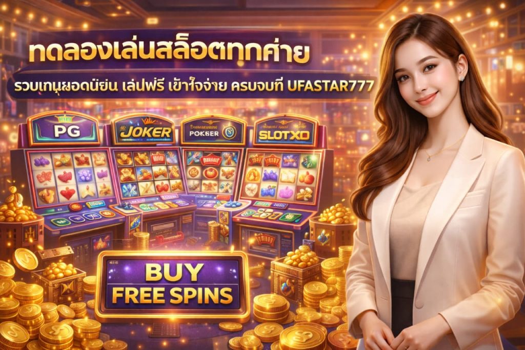 ทดลองเล่นสล็อตทุกค่าย รวมเกมยอดนิยม เล่นฟรี เข้าใจง่าย ครบจบที่ UFASTAR777